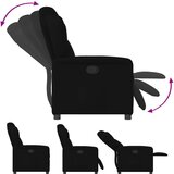 vidaXL Naslanjač iz črnega blaga | Shoptok.si