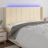 The Living Store LED posteljno vzglavje krem 203x16x118/128 cm blago - LED Vzglavje, (21660108) Cene