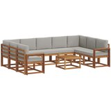  Set vanjskih sofa 10 kom. Prirodna i svijetlo siva | shoptok.hr