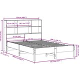 vidaXL Krevet s regalom za knjige bez madraca 120x200 cm od borovine | shoptok.hr