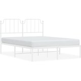  The Living Store Kovinski posteljni okvir z vzglavjem bel 150x200 cm - Posteljni Okvir, (21448887) | Shoptok.si
