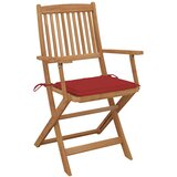 Maison Chic Zložljivi Vrtni Stoli - Stol za vrti 4 kosi z blazinami trden akacijev les JS2943, (21875818) Cene