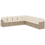  9-dijelni set vrtnih sofa s jastucima bež od poliratana | shoptok.hr