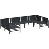 Sjedeća garnitura za vrt s jastukom 6 pcs Crna Čelik | Eponuda.com