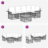  Set vanjskih sofa 6 kom. Prirodna i krema bijela Poliester | shoptok.hr