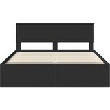  Konstrukcija postelje Črna 160 x 200 cm Masivno borovo les, (5000103495) | Shoptok.si