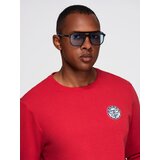 Ombre Men's non-stretch sweatshirt with college style patch - red | shoptok.hr