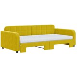 vidaXL Dnevni krevet na razvlačenje s madracima žuti 100x200 cm baršun | shoptok.hr