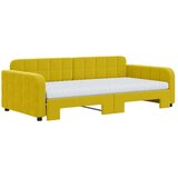vidaXL Izvlečna dnevna postelja z vzmetnicami rumena 100x200 | Shoptok.si