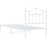 vidaXL Kovinski posteljni okvir z vzglavjem bel 80x200 cm | Shoptok.si