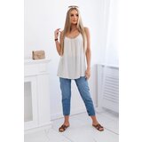Kesi Włoski Viscose blouse with straps beige | ePonuda.com