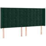 Krevet box spring s madracem LED tamnozeleni 180x200 cm baršun - Tamnozelena 180 x 200 cm gumbi | shoptok.hr