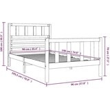  Posteljni okvir iz trdnega lesa 90x190 cm 3FT, (20645541) | Shoptok.si
