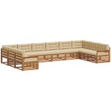  Setovi sofa s jastukom 4 pcs Prirodna i bež Čvrsto drvo akacije | shoptok.hr