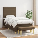  The Living Store Box spring postelja z vzmetnico temno rjava 80x200 cm blago - Box Spring Postelja, (21496987) Cene
