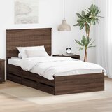  Krevetna konstrukcija Smeđi hrast 100 x 200 cm Inženjersko Drvo | shoptok.hr