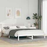  Krevetna konstrukcija Bijelo 160 x 220 cm Čvrsto borovo drvo | shoptok.hr