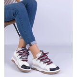 Gemre White women's sneakers with decorative lacing Grejs | Shoptok.si