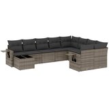  10-dijelni set vrtnih sofa od poliratana s jastucima sivi | shoptok.hr