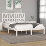 Maison Chic Posteljni okvir - Dvoposteljna postelja - Zakonska postelja bel iz trdne borovine 120x190 cm-J9985, (21772865) | Shoptok.si