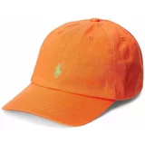 Polo Ralph Lauren Pamučna kapa sa šiltom za bebe boja: narančasta, glatka