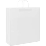  Papirnate vrećice 250 kom s ručkama bijele 45x17x48 cm | shoptok.hr