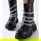 Gemre Black ankle boots with decorative chains Bacco | Shoptok.si