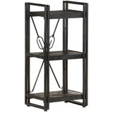 Police za knjige s 3 razine crne 40x30x80 cm masivno drvo manga | shoptok.hr