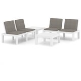 Maison Chic Seti vrtnega pohištva - Vrtna garnitura - Vrtni pohištvo set 4-delna z blazinami plastika bela, (21818783) | Shoptok.si