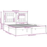  Posteljni okvir siv iz trdnega lesa 150x200 cm 5FT, (20644652) | Shoptok.si