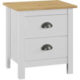  Nočna omarica Hill 2 kosa bela 46x35x49,5 cm borovina, (20624093) | Shoptok.si