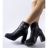 Gemre Black insulated classic eco-leather block heel boots Caio | shoptok.hr