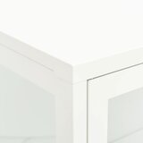  Komoda bijela 75 x 35 x 105 cm od čelika i stakla | shoptok.hr