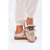 Boto Women's Sneakers With Double Lacing Leopard Beige Ollabes | Shoptok.si