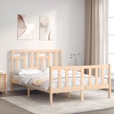 vidaXL Posteljni okvir z vzglavjem trden les | Shoptok.si