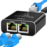 RJ45 Gigabitna 1000 Mb/s Ethernetna vtičnica za 2 istočasni napravi, Črna, (5000220201)