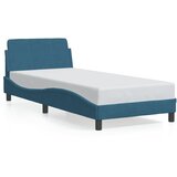  The Living Store Posteljni okvir z vzglavjem moder 80x200 cm žamet - Posteljni Okvir, (21447504) | Shoptok.si