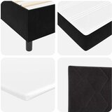 Box postelja s škatlastim pomirjem z vzmetnico in klopjo Črna 100x200 cm Žamet | Shoptok.si