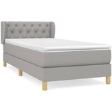 Maison Chic Box spring postelja - Vzmetna postelja z vzmetnico svetlo siva 80x200 cm blago SL13845, (21902100) Cene