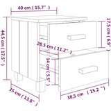  Noćni ormarići HAMAR 2 kom boja meda 40x35x44,5 cm od borovine | shoptok.hr