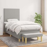  S oprugama i madracem svjetlosivi 100x200 cm od tkanine | shoptok.hr