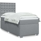 Box spring krevet s madracem svjetlosivi 90x190 cm od tkanine | shoptok.hr