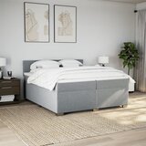 vidaXL Box spring postelja z vzmetnico svetlo siva 200x200 cm blago, (21302405) | Shoptok.si