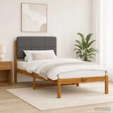  Krevetni okvir s tapiciranim uzglavljem Prirodna i svjetlosiva - Prirodna i svjetlosiva 90 x 190 cm | shoptok.hr