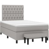 vidaXL Box spring postelja z vzmetnico svetlo siva 120x190 cm blago | Shoptok.si