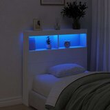 vidaXL Ormarić za uzglavlje s LED svjetlima bijeli 100 x 17 x 102 cm | shoptok.hr