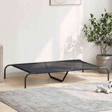 vidaXL dvignjena pasja postelja črna 130x80x20 cm tekstilen in jeklo | Shoptok.si