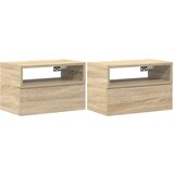 vidaXL Stenska nočna omarica 2 kosa sonoma hrast 45x26x28,5 cm, (21779878) | Shoptok.si