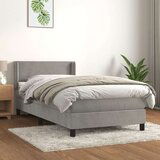 Box spring krevet s madracem svjetlosivi 90x190 cm baršunasti | shoptok.hr