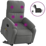  The Living Store Električni masažni naslanjač temno siv blago iz mikrovlaken - Električni Masažni Naslanjač S Funkcijo Vstajanja, (21443010) | Shoptok.si